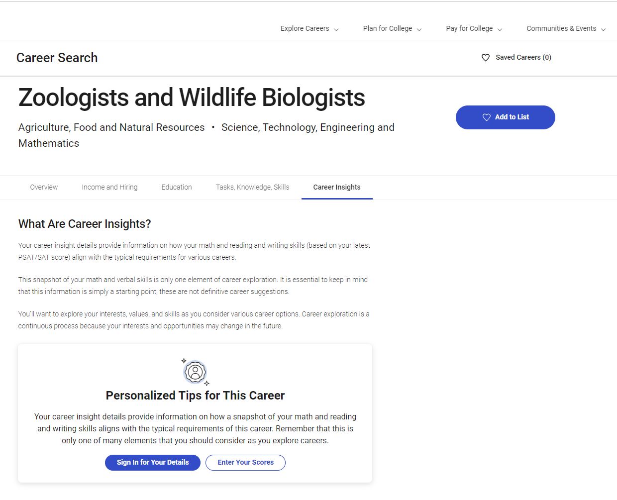 Career Insights in BigFuture BigFuture College Board